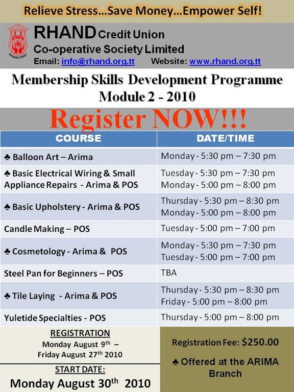 Register Now For Msdp Module 2 2010 Rhand Credit Union
