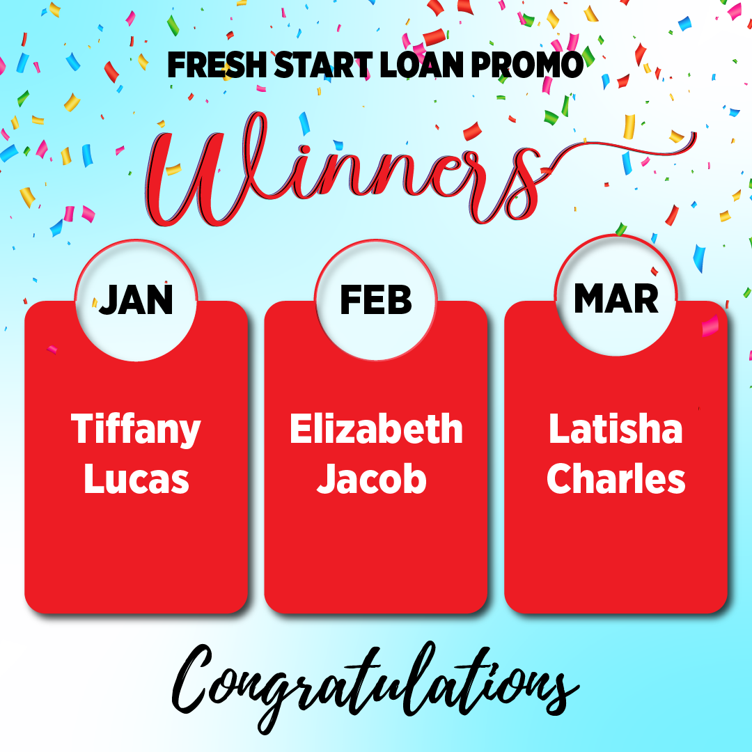 Fresh Start Loan Contest Winners RHAND Credit Union
